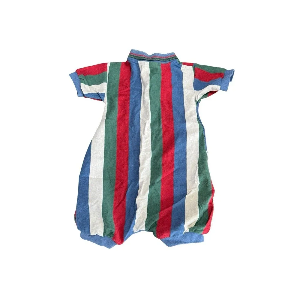 Vintage OshKosh B'Gosh Romper Jumpsuit Baby Size 18m Striped USA 90s